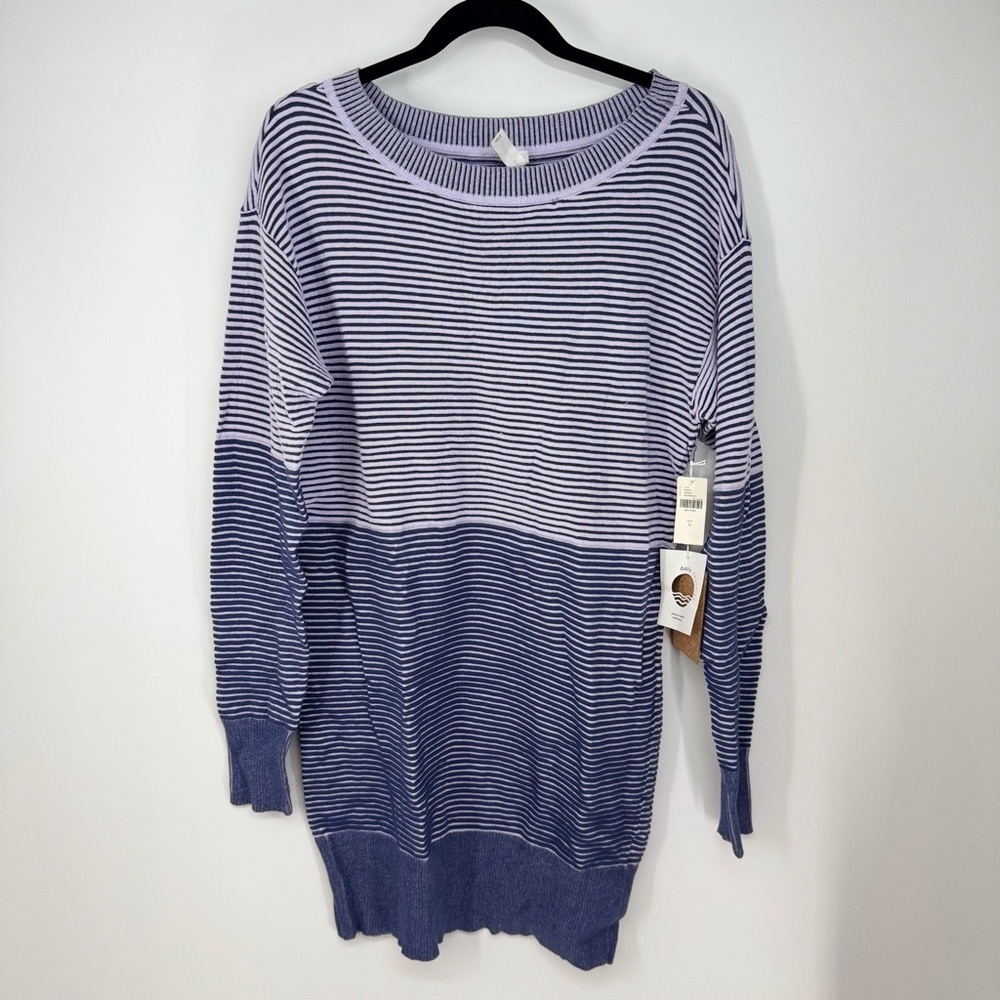 Daily Practice Anthro Striped Long Sleeve Full Length Oversized Throw On Tunic - Picture 4 of 4